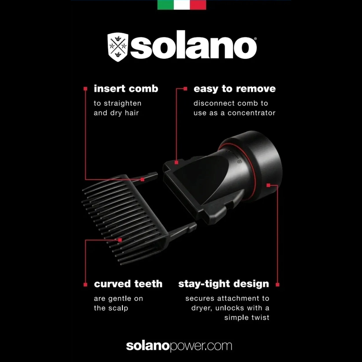 2 in 1 Universal Comb + Concentrator Hair Dryer Attachment Lifestyle Image 1