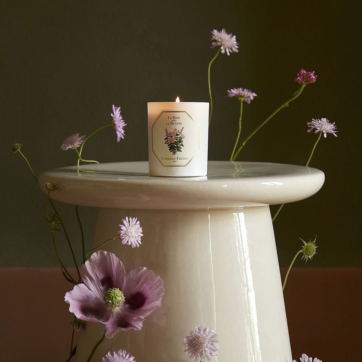 Carriere Freres La Rose aime la Menthe Candle Lifestyle