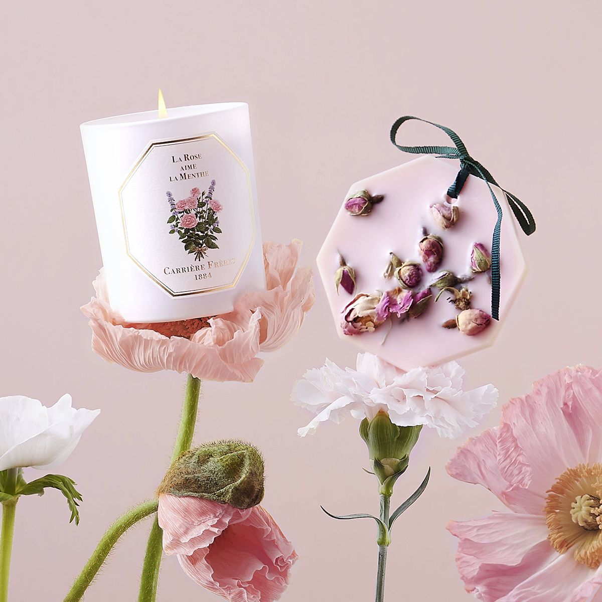 Carriere Freres La Rose aime la Menthe Candle Lifestyle