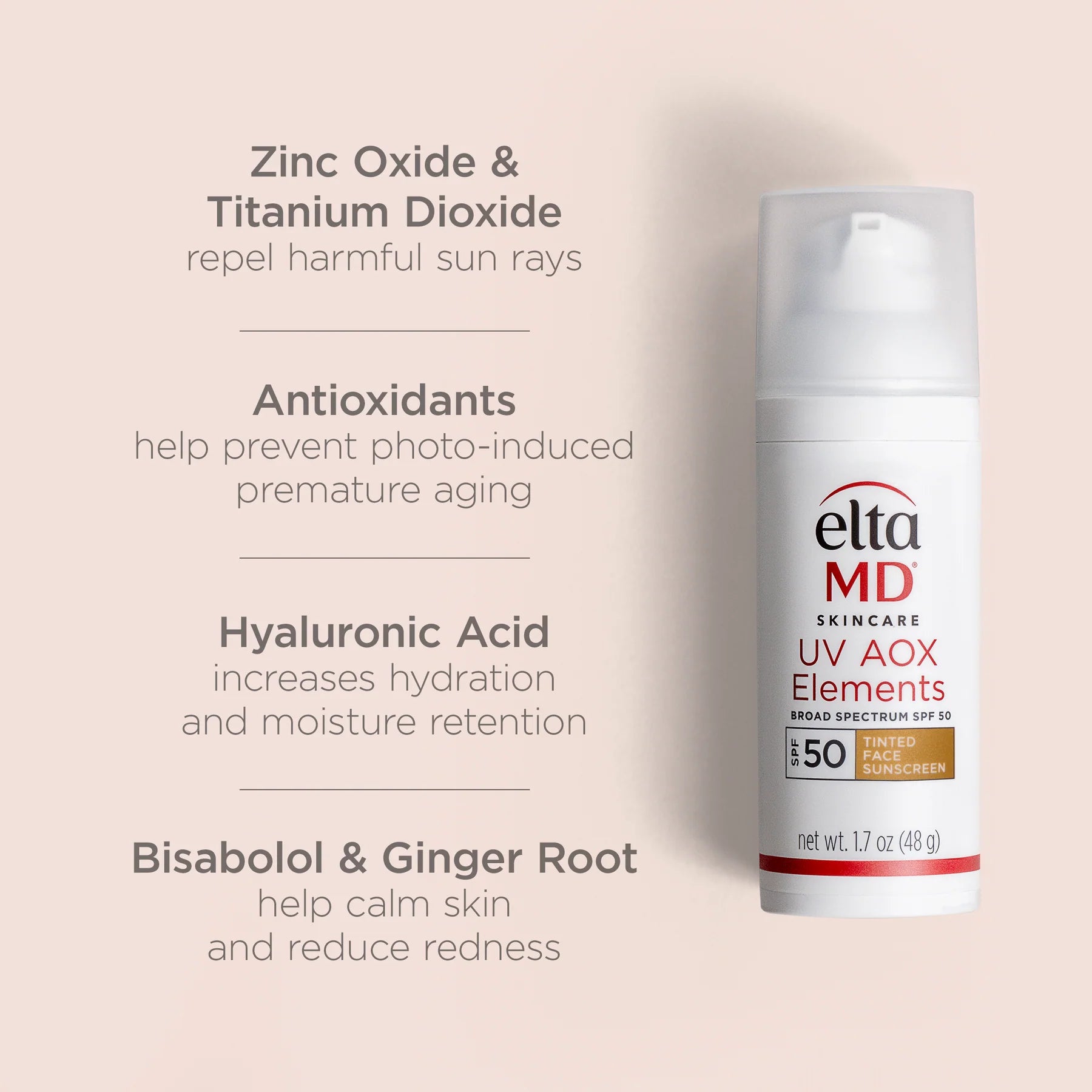 EltaMD UV AOX Broad Spectrum Sunscreen SPF 50 Ingredients