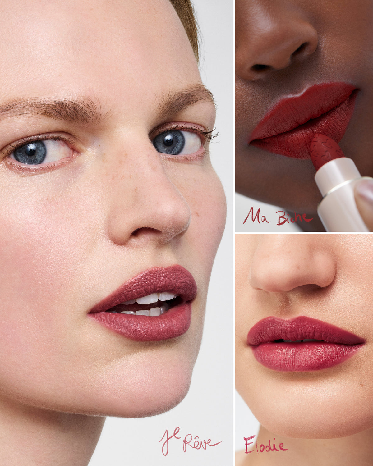 Petite Lip Suede Matte Lipstick Trio Model Image