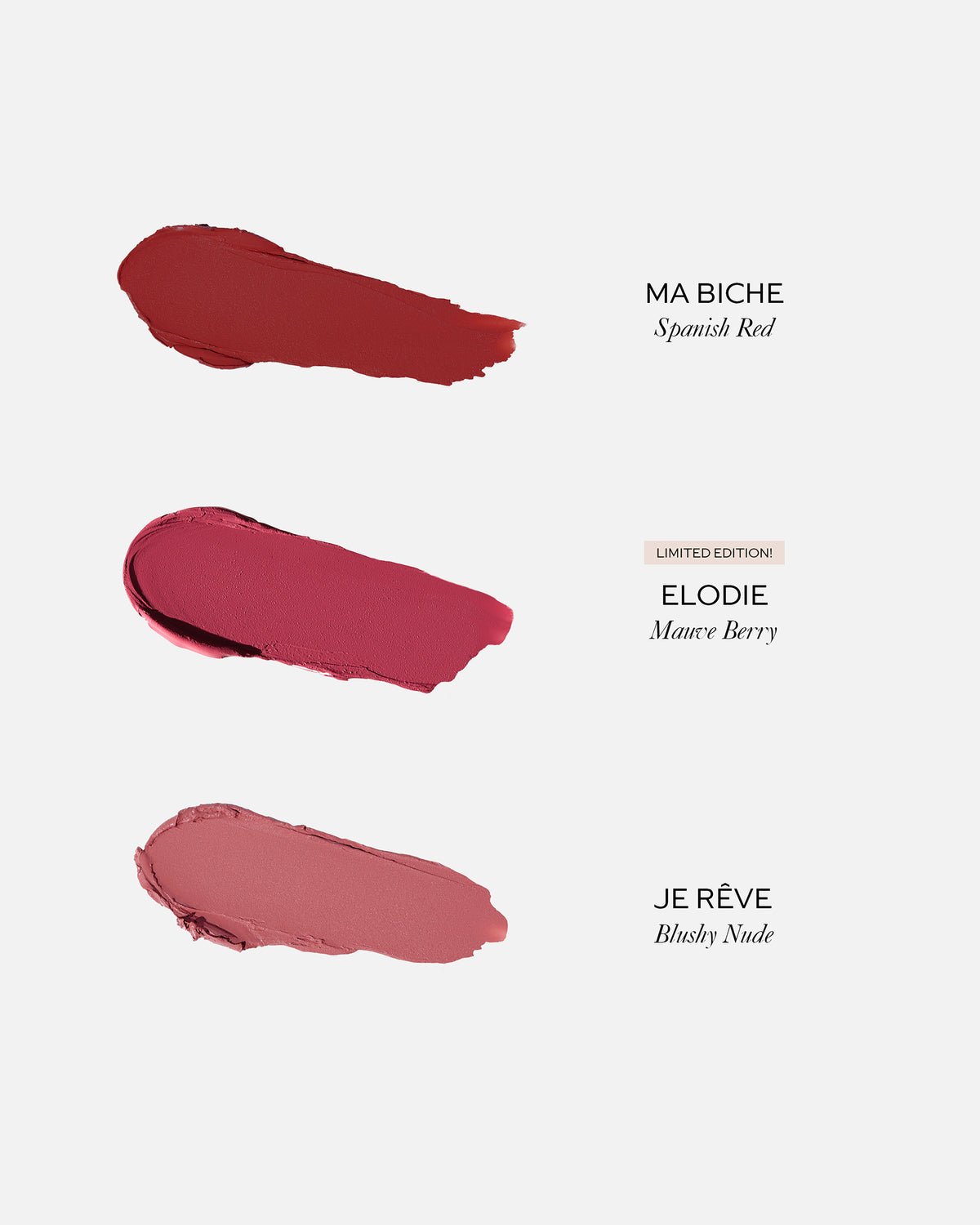 Petite Lip Suede Matte Lipstick Trio Texture Image 1