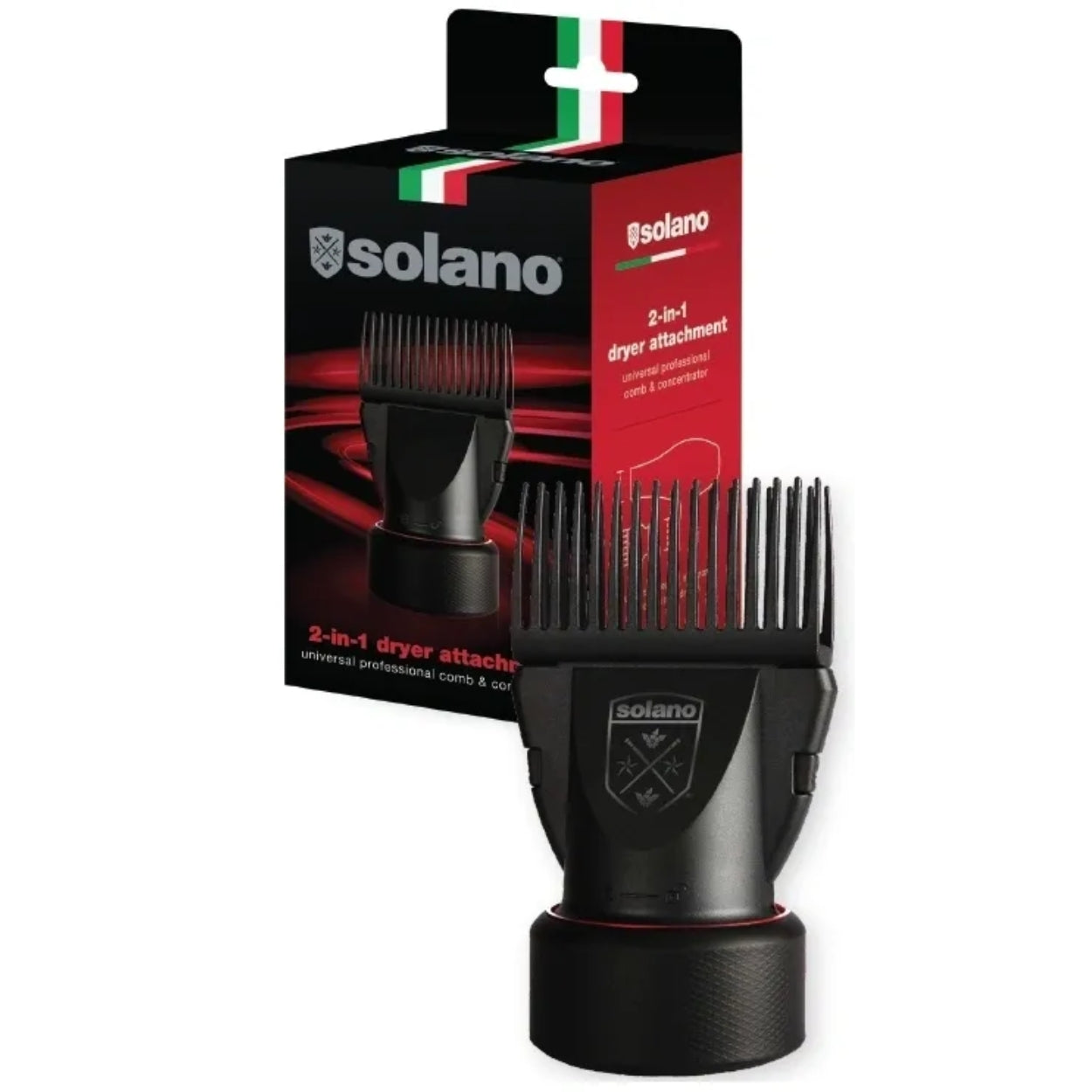 2 in 1 Universal Comb + Concentrator Hair Dryer Attachment Package Image 