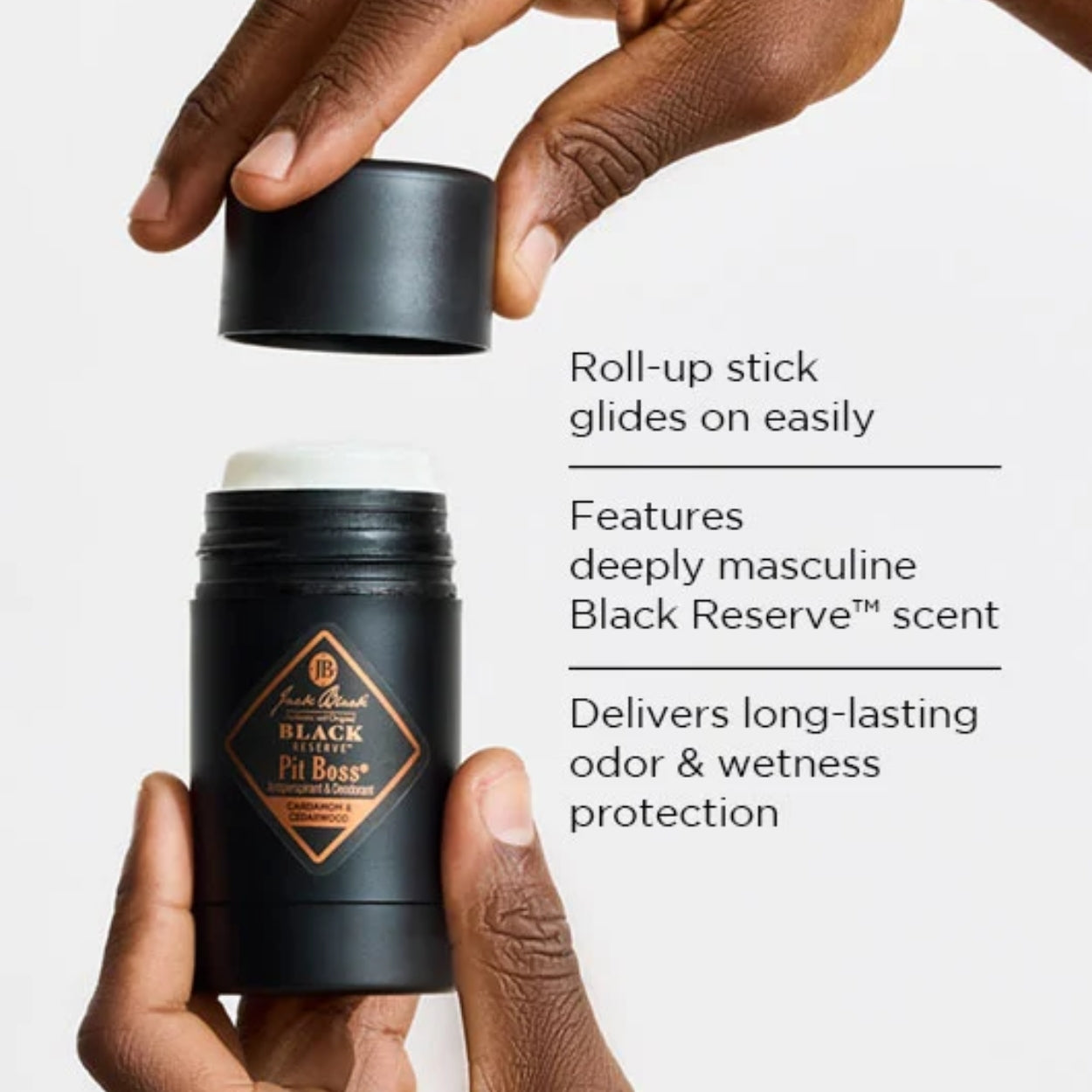 Black Reserve™ Pit Boss® Antiperspirant & Deodorant Features Image