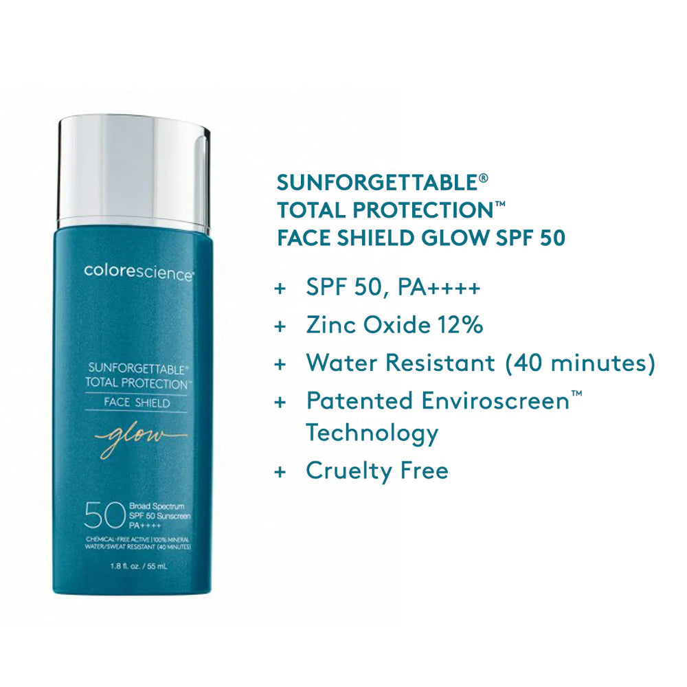 Colorescience Sunforgettable Total Protection Face Shield Glow SPF 50 Information