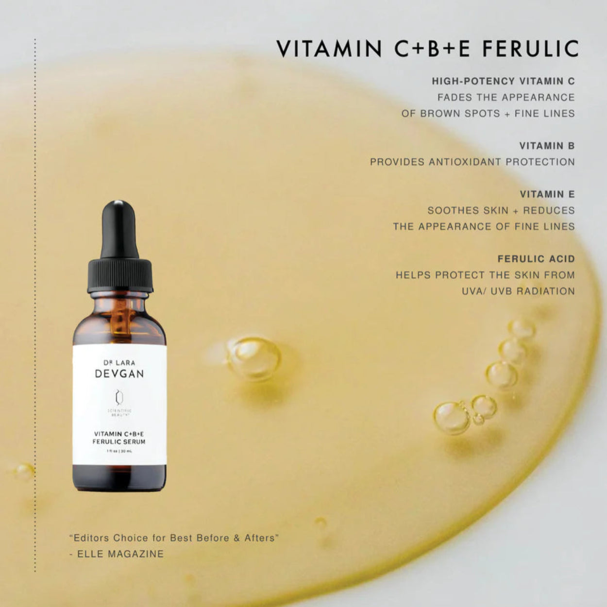 Dr. Lara Devgan Vitamin C+B+E Ferulic Serum Information