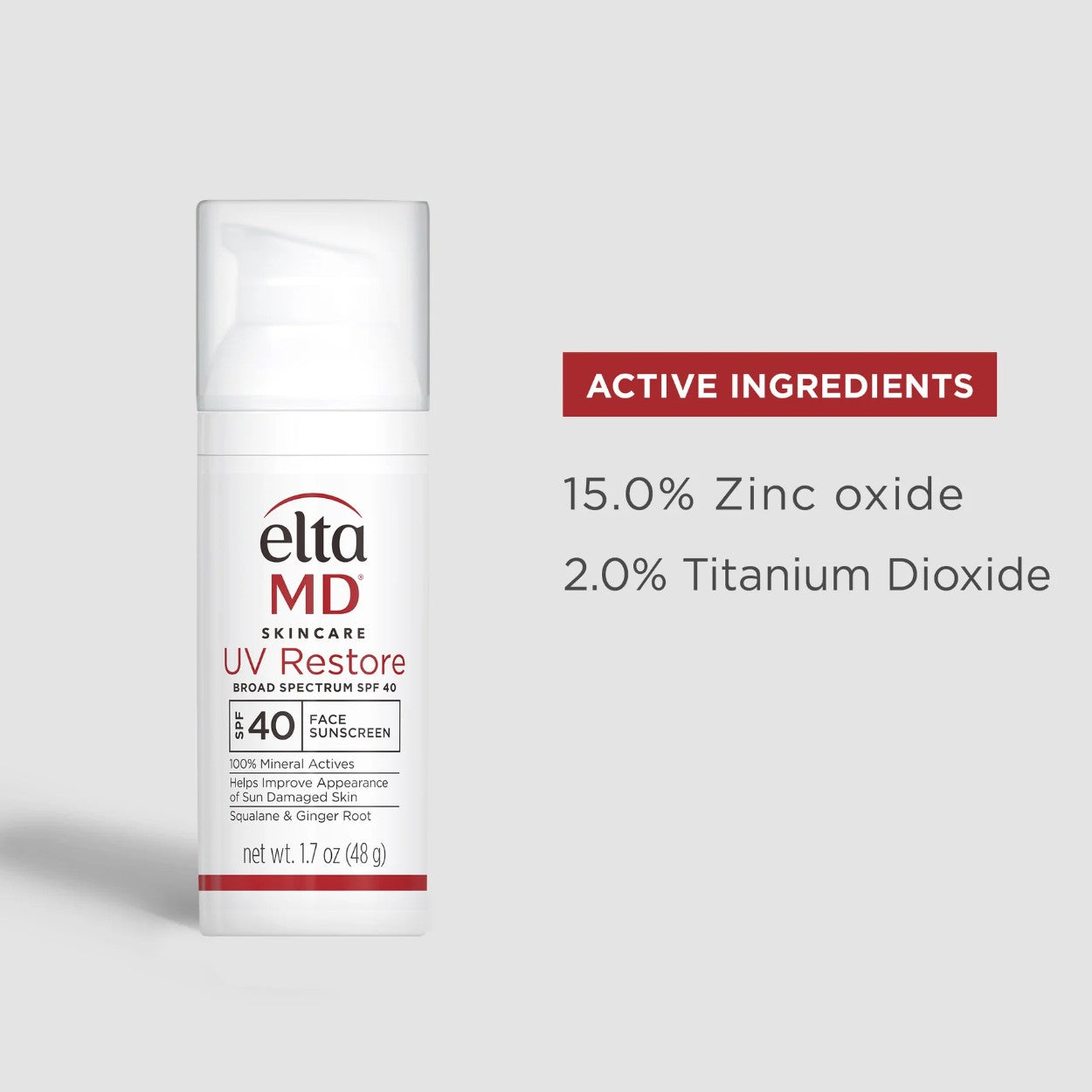 EltaMD UV Restore Broad-Spectrum SPF 40 Active Ingredients