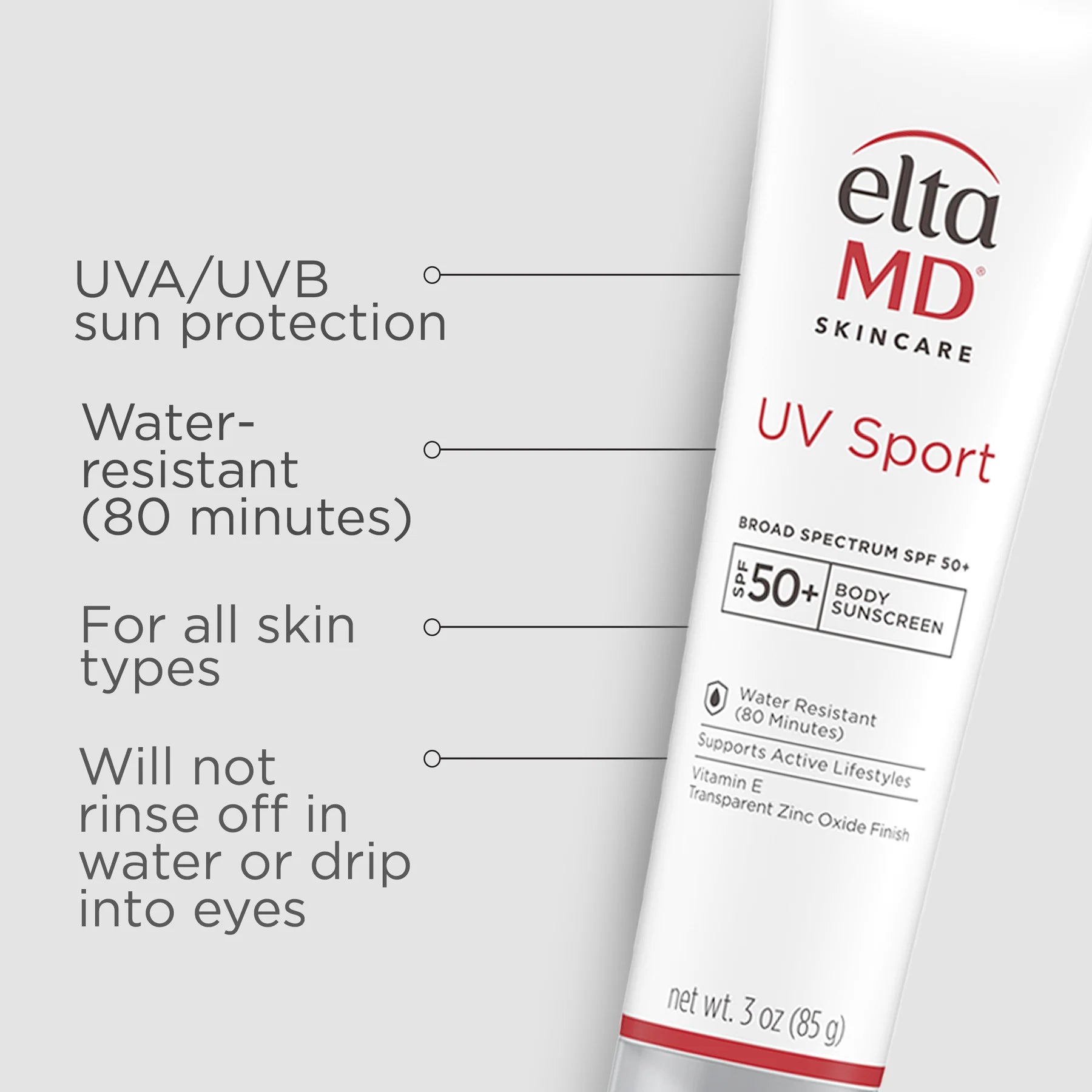 EltaMD UV Sport Broad-Spectrum SPF 50+
 Benefits