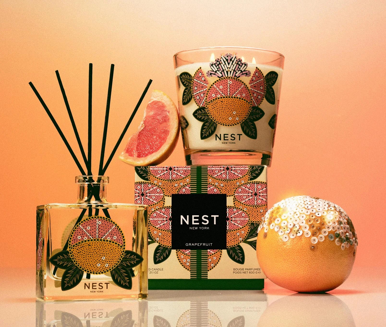 Grapefruit Candle 47.3 oz Lifestyle Image 1