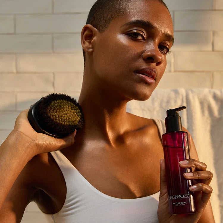 Supercharge Copper Body Brush + Oxytocin Oil Duo