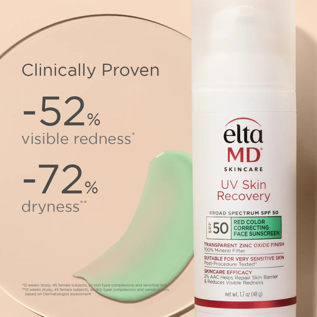 UV Skin Recovery Green Tint SPF 50 lifestyle Image 1